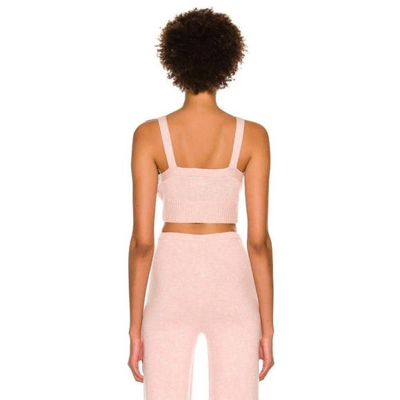 SABLYN Joyce Cashmere Ribbed Knit Top in Peony Pink XSmall New Mélange bralette - Picture 2 of 13